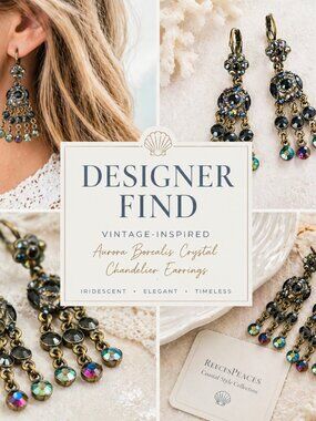 Aurora Borealis Crystal Chandelier Earrings Vintage-Inspired